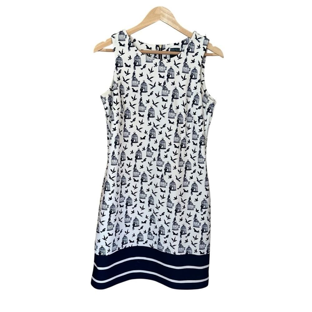 Gabby & Skye Birdcage Print Shift Dress Sz 8